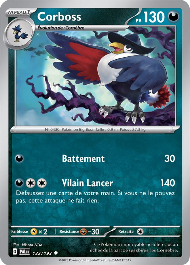 Corboss – 132/193 – Carte Pokémon Évolutions à Paldea EV02 (Normale)
