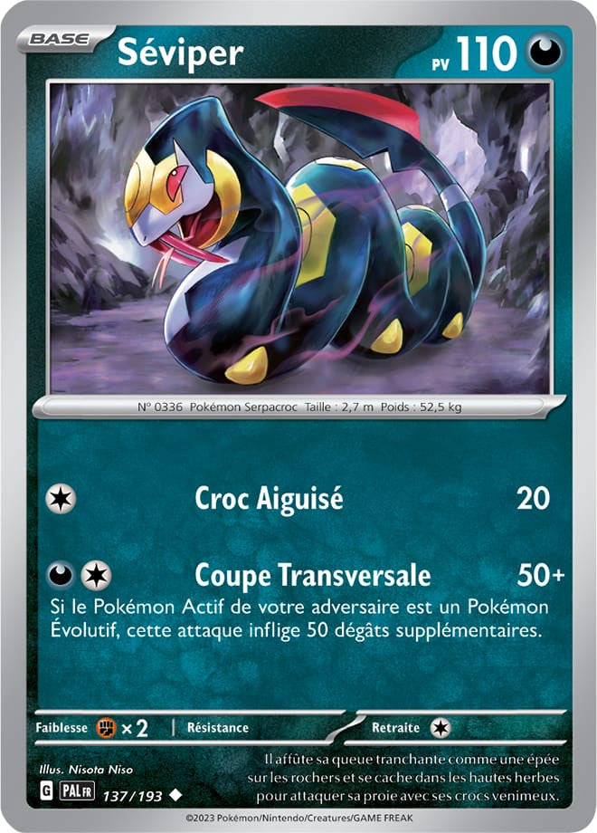 Séviper – 137/193 – Carte Pokémon Évolutions à Paldea EV02 (Normale)