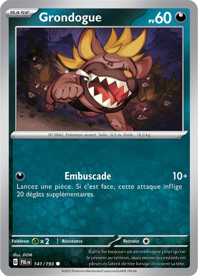 Grondogue – 141/193 – Carte Pokémon Évolutions à Paldea EV02 (Reverse)