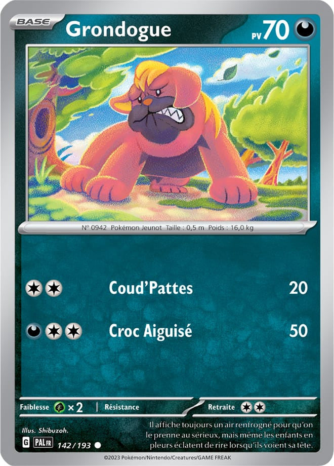 Grondogue – 142/193 – Carte Pokémon Évolutions à Paldea EV02 (Normale)