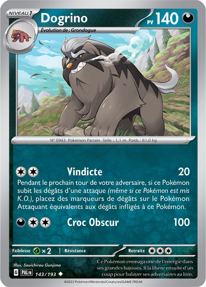 Dogrino – 143/193 – Carte Pokémon Évolutions à Paldea EV02 (Reverse)
