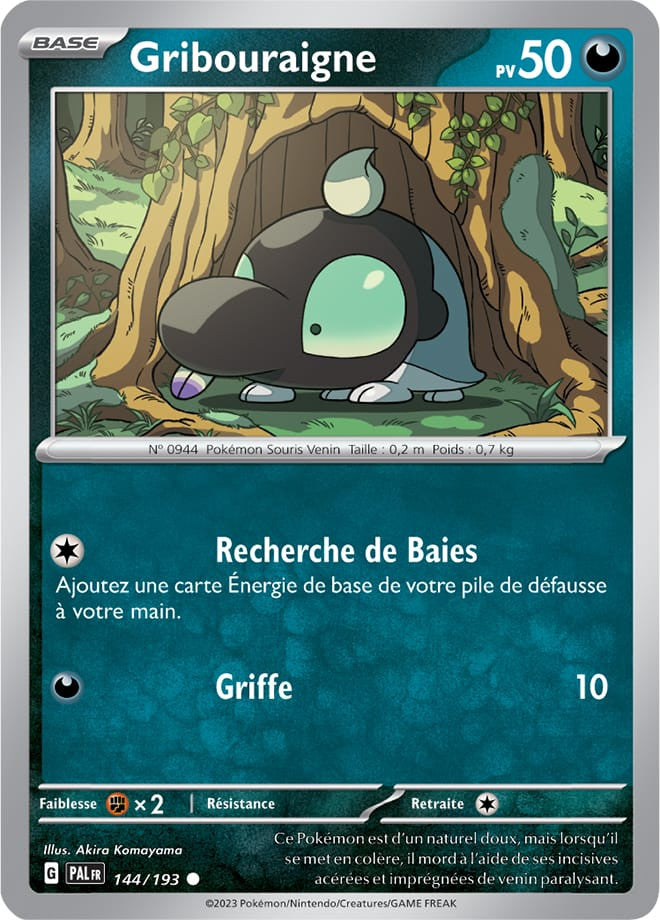 Gribouraigne – 144/193 – Carte Pokémon Évolutions à Paldea EV02 (Reverse)
