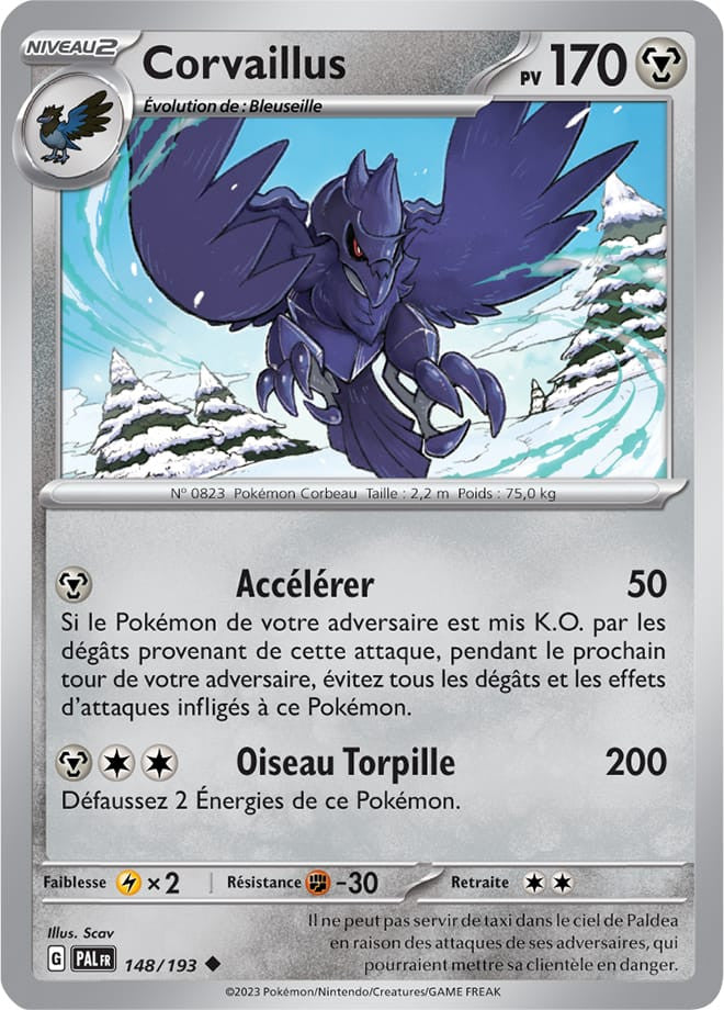 Corvaillus – 148/193 – Carte Pokémon Évolutions à Paldea EV02 (Normale)