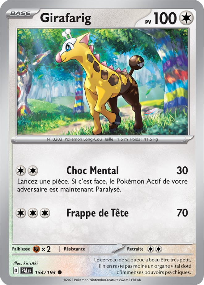Girafarig – 154/193 – Carte Pokémon Évolutions à Paldea EV02 (Normale)