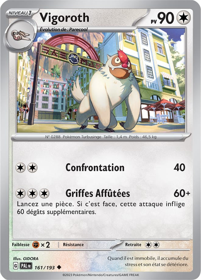 Vigoroth – 161/193 – Carte Pokémon Évolutions à Paldea EV02 (Reverse)