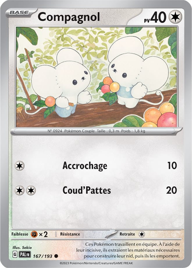 Compagnol – 167/193 – Carte Pokémon Évolutions à Paldea EV02 (Normale)