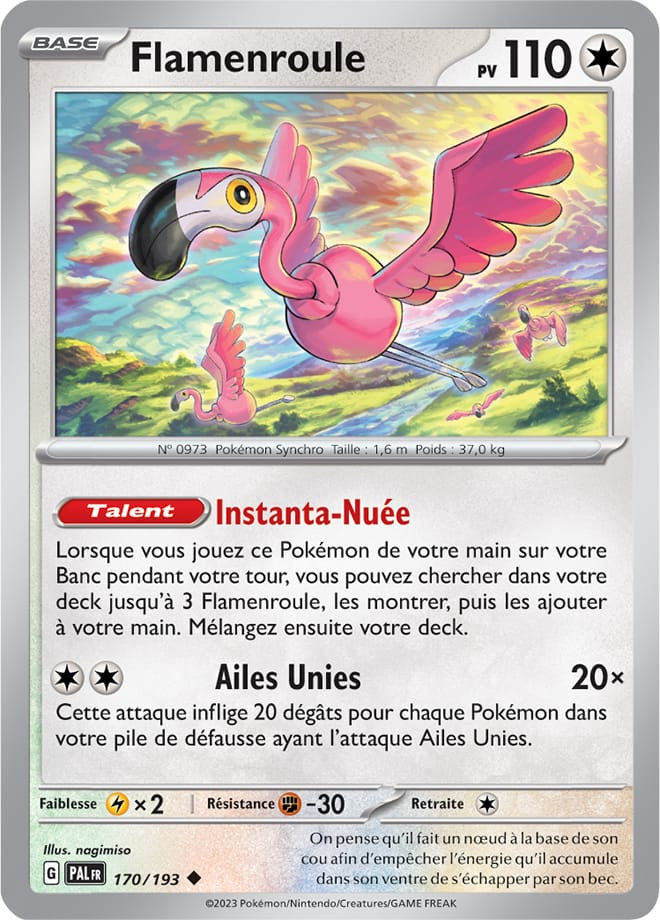 Flamenroule – 170/193 – Carte Pokémon Évolutions à Paldea EV02 (Reverse)