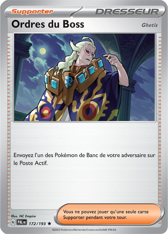 Ordres du Boss (Ghetis) – 172/193 – Carte Pokémon Évolutions à Paldea EV02 (Normale)