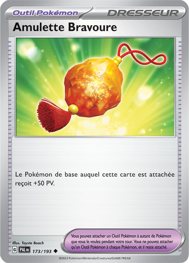 Amulette Bravoure – 173/193 – Carte Pokémon Évolutions à Paldea EV02 (Reverse)