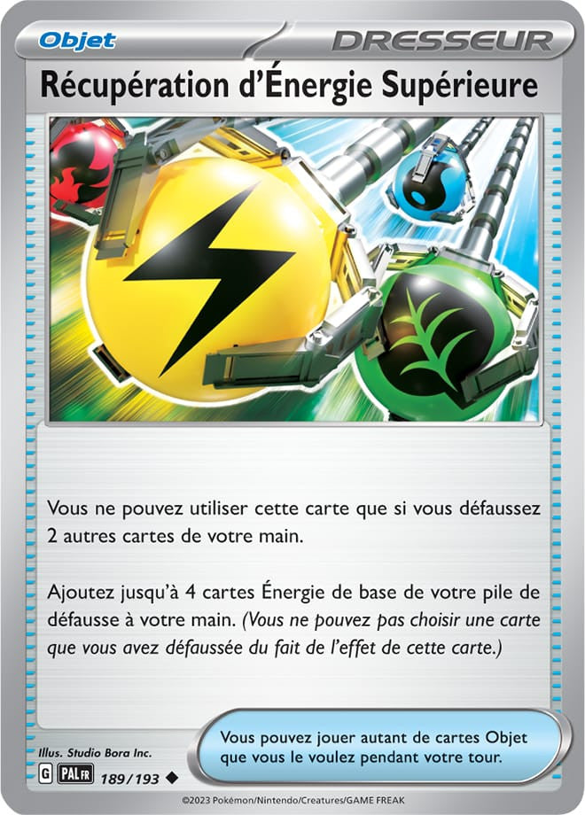 Récupération d&rsquo;Énergie Supérieure – 189/193 – Carte Pokémon Évolutions à Paldea EV02 (Normale)
