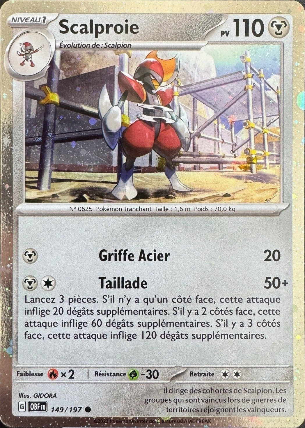Scalproie (OBF 149/197) Cosmo Holo – Flammes Obsidiennes – Cartes Pokémon