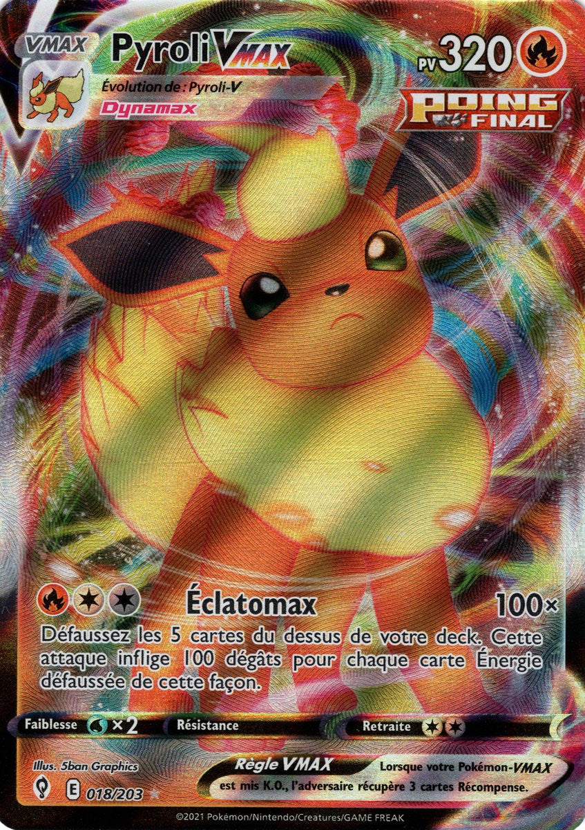 Pyroli VMAX – EB07 018/203 – Évolution Céleste SWSH07 – Cartes Pokémon
