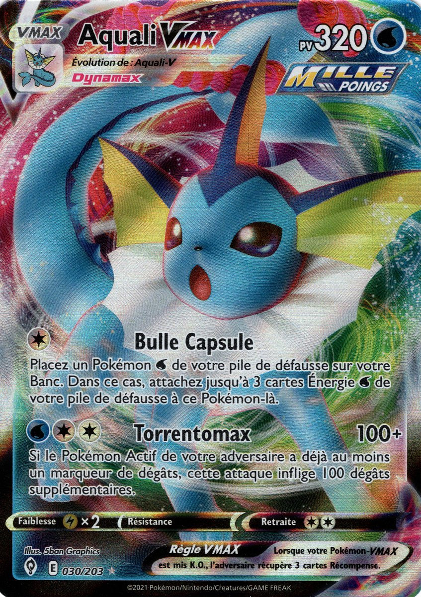 Aquali VMAX – EB07 030/203 – Évolution Céleste SWSH07 – Cartes Pokémon