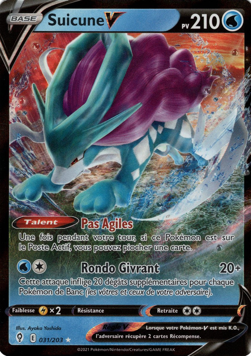 Suicune V – EB07 031/203 – Évolution Céleste SWSH07 – Cartes Pokémon