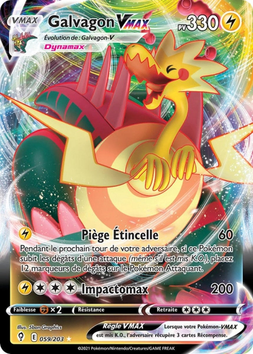 Galvagon VMAX – EB07 059/203 – Évolution Céleste SWSH07 – Cartes Pokémon